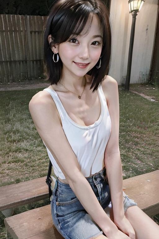 公園のブランコで脚を休める三浦千愛[俺]